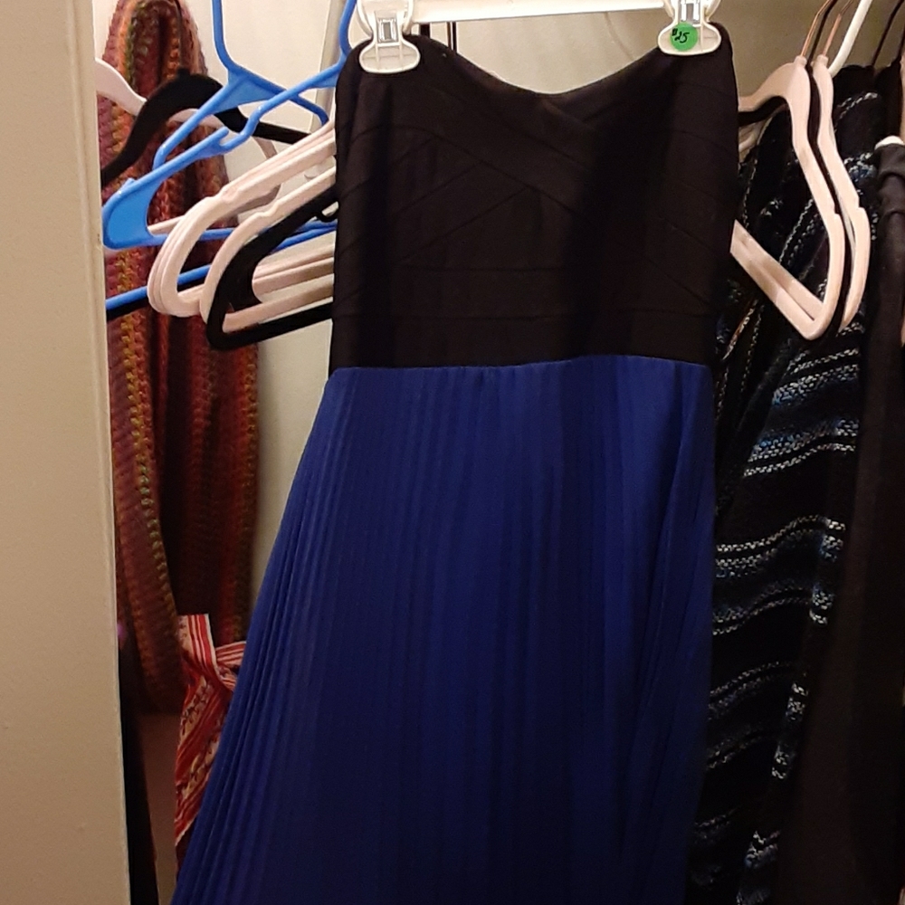 Long strapless homecoming dress